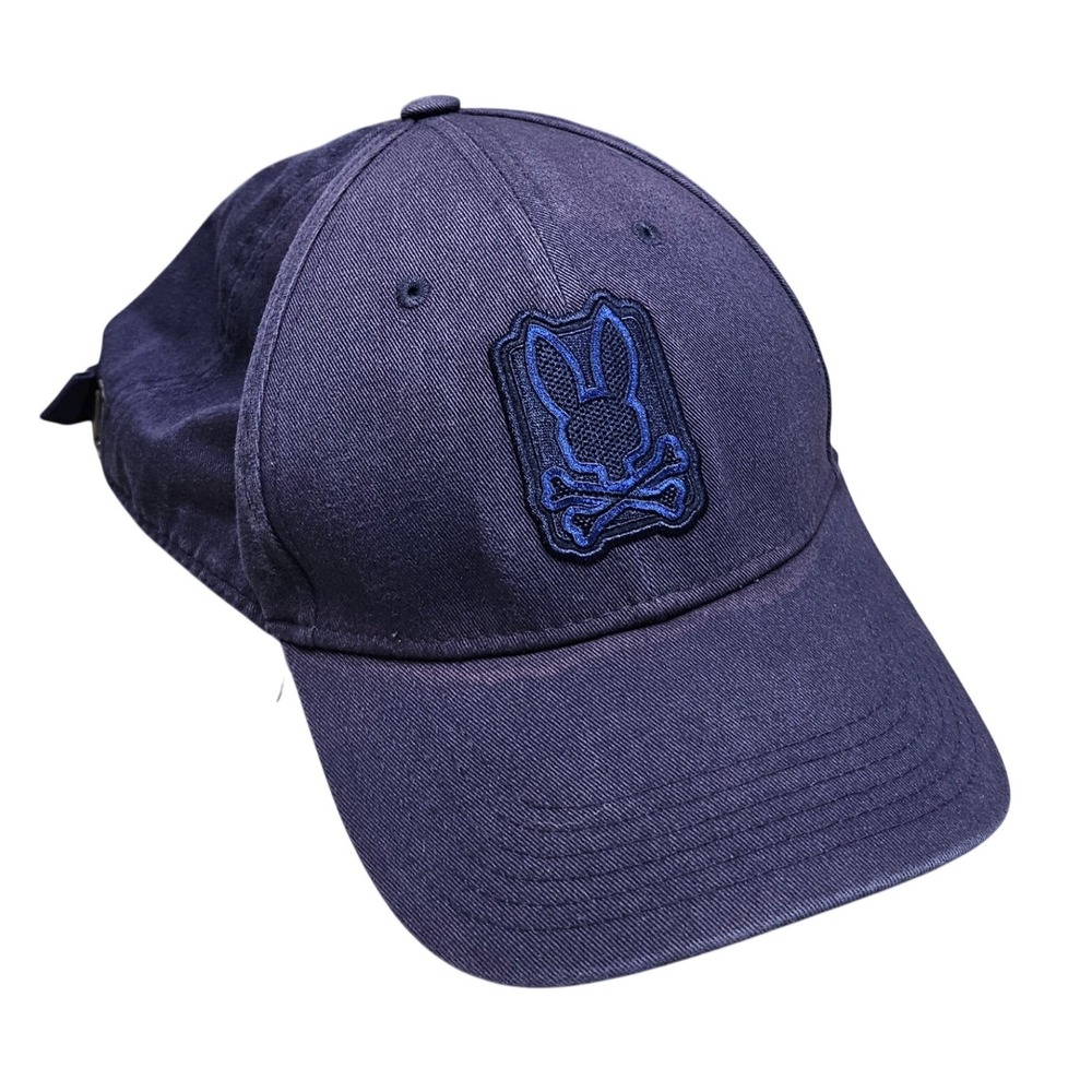 Psycho Bunny Baseball Cap Mens OS Navy Blue Embroidered Logo Adjustable Hat